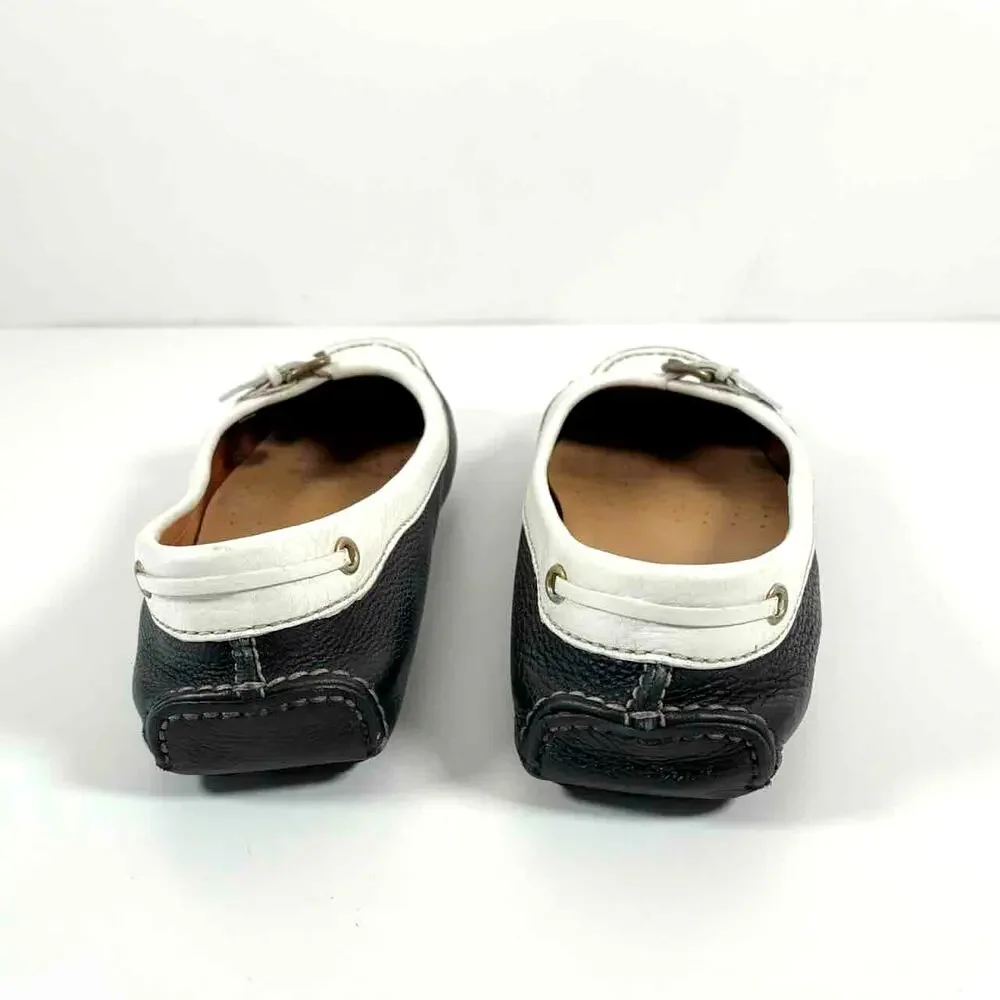 Y2K The Original Car Shoe (Prada) Black & White Leather Driving Loafers - EU40